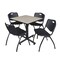 Kobe Kobe Square Table & Chair Set, Wood, Metal, Plastic Top, Maple TKB3030PL47BK - alternate 1